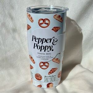 Our Daily Bread Travel Tumbler Coffee Cup Pretzel Baguette Croissant Baker Gift